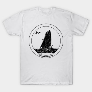 Nantucket - Gaff Rigged Cutter Wooden Sailboat T-Shirt